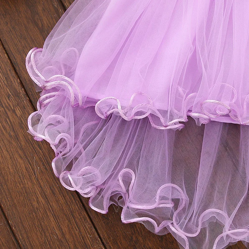 Милое летнее платье принцессы с цветочным рисунком для маленьких девочек Сетчатое бальное платье без рукавов, вечерние платья белый, розовый, желтый, От 0 до 3 лет