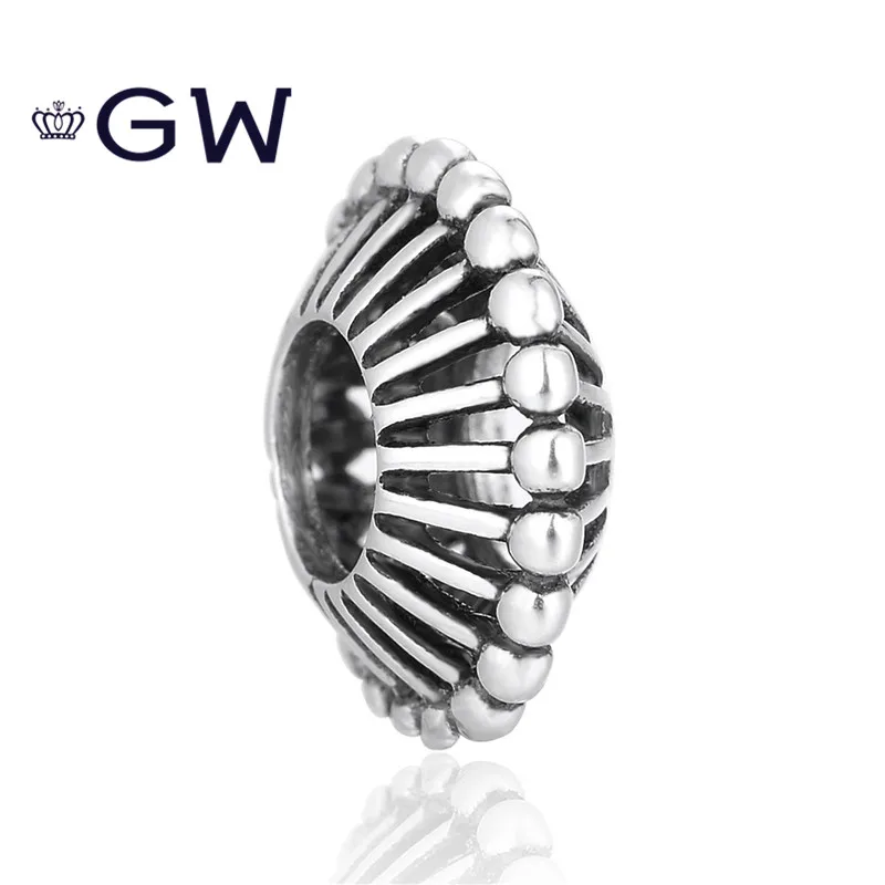 

925 Sterling Silver Hollow Space Bead Stopper Charms Fit European Charms Silver 925 Original Bracelet DIY Women Jewelry Making