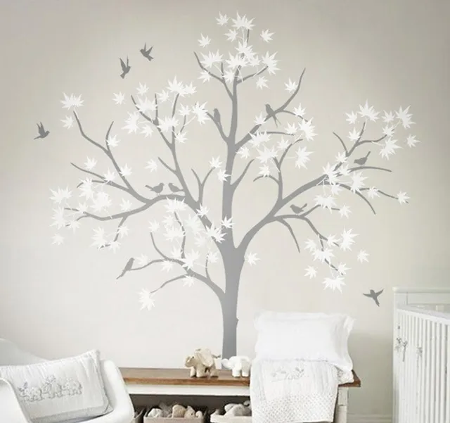 Large Nursery Wall Decoration White Tree Decals Diy Home Large Nursery Wall Decoration White Tree Decals Diy Home Decor Art Sticker Living