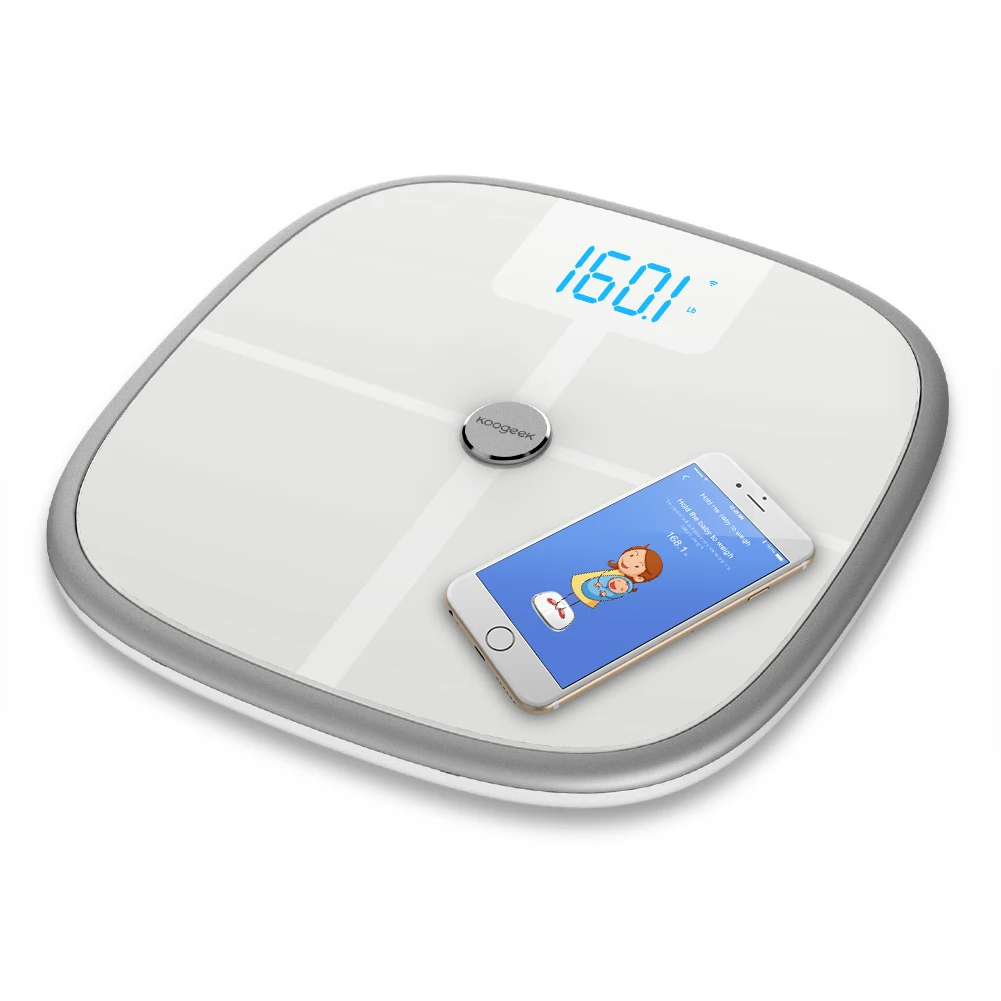Koogeek FDA одобренные смарт-весы для здоровья Bluetooth Wi-Fi синхронизация измеряет мышечную кость массы BMR Висцеральный вес тела жировые мониторы