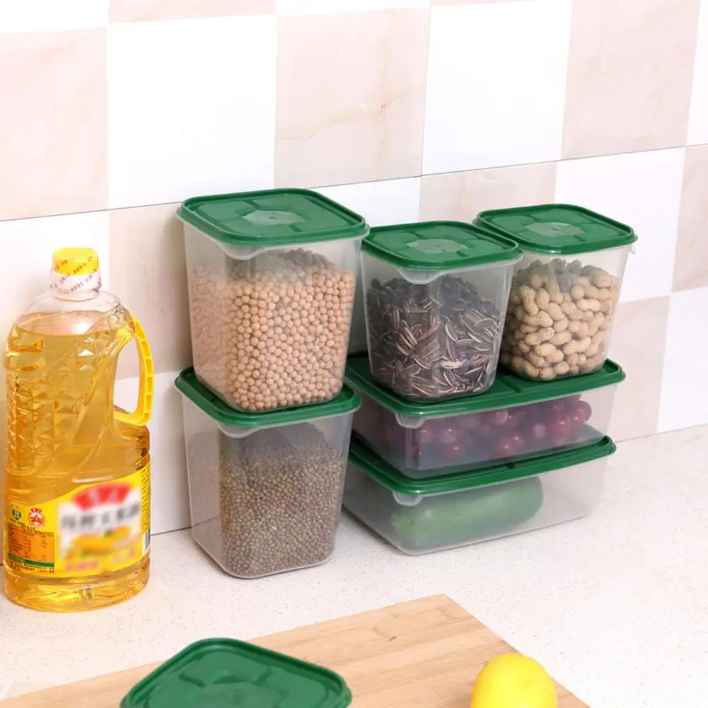 

17PCS/Set Refrigerator Plastic Container Green Food Box Bento Microwave Lunch Box Seal The Storage Box Kitchen Storage