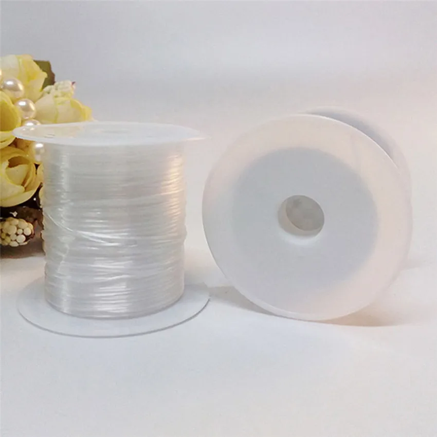 1 Roll 22M 0.5mm Clear Nylon White Stretchy Elastic Stretch Wire Cord