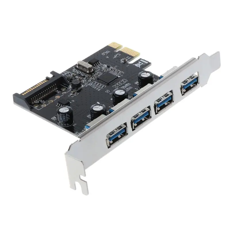 PCI-E PCI Express к USB 3,0 через Чип SATA интерфейс 4 порта адаптер конвертер карты для рабочего стола Windows XP/Vista/Win7/Win8/Win10