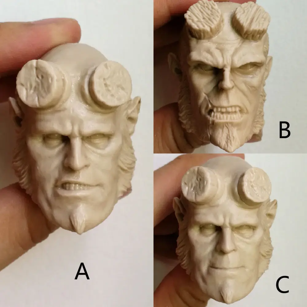 Неокрашенная голова Hellman Hellboy масштаб 1/6 | Игрушки и хобби
