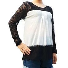 Autumn Blusas Lace Chiffon Blusa Long Sleeve Women Tops Blouse Shirt Feminina Vintage Chemise Femme Shirts Clothing Plus Size