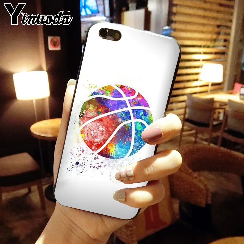 Yinuoda Баскетбол Спорт DIY роскошный высококачественный защитный корпус телефона для iPhone 8 7 6 6 S Plus X XS MAX 5 5S SE XR мобильный чехол