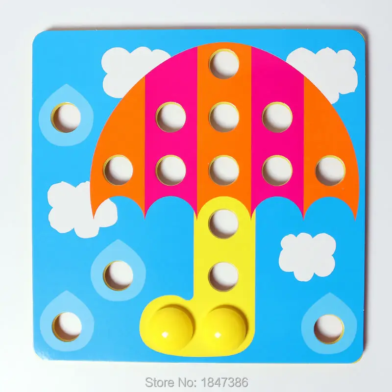 DIY 3D Пазлы кнопка искусство цвет соответствия Творческий гриб ногтей набор гений Искусство Дети Развивающие игрушки для мальчиков и девочек