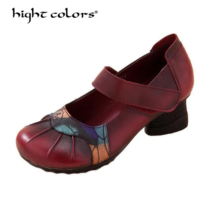 

Women Shoes Mary Jane Ladies High Heels Red Wedding Shoes Spring Thick Heel Pumps Shoes Black Purple Plus Size 35~41 WW-6505