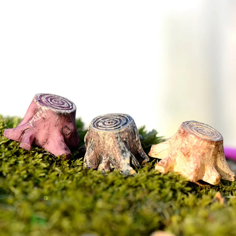 

1Pc Mini Tree Stump Craft Figurine Cute Miniature Garden DIY Ornaments Fairy Garden Home Decoration Accessories Random Color