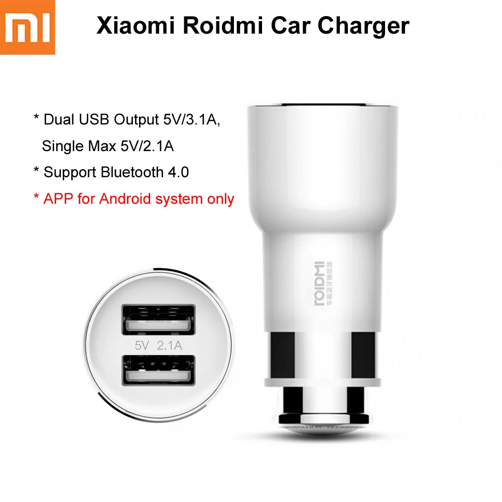 Original MI Roidmi Car Charger Bluetooth 4.0 FM Transmitter Dual USB