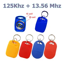 5 шт. EM4305 T5577 ключ UID двойной чип RFID 125 кГц 13,56 МГц записываемый жетон брелок перезаписываемая сменная дверная карта контроля доступа