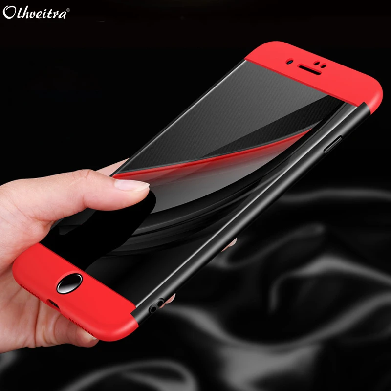 360 градусов Полная задняя крышка для iPhone 8 Plus чехол 3 в 1 Жесткий ПК Защитный