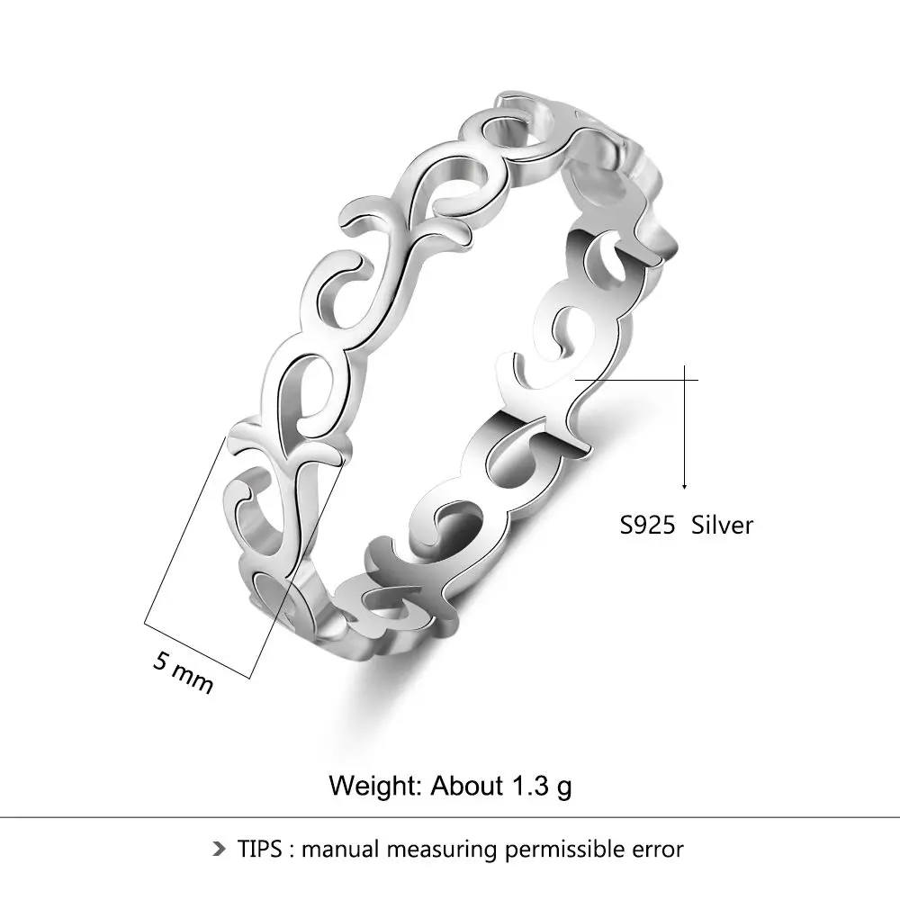 Fashion Promise 925 Sterling Silver Rings For Woman Classic Vine Flower Decoration Female Party Jewelry (Jewelora RI103509)