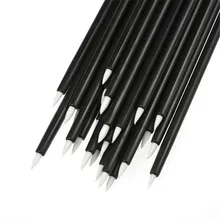 50Pcs/bag Disposable White Head Eyeliner Brush Kit Black Wooden Handled Makeup Brush Set