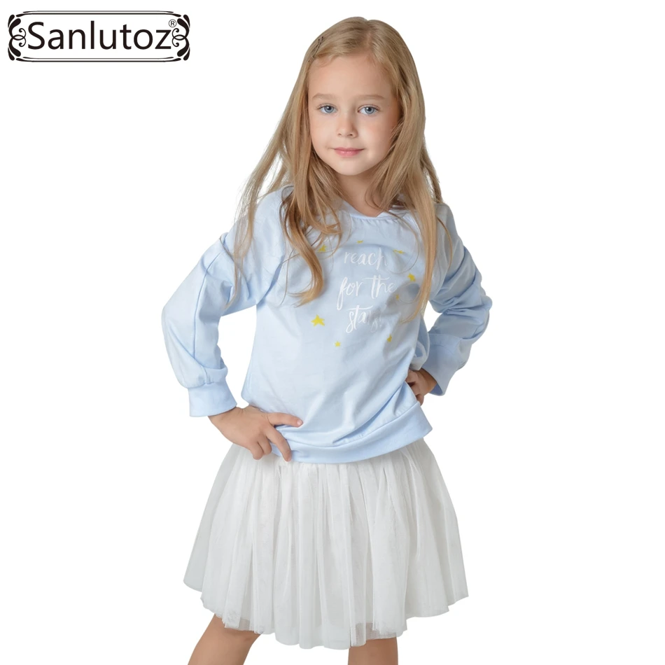 

Sanlutoz Children Clothing Set Winter Toddler Girl Kids Clothes Autumn Tracksuits Fashion Brand (Tshirt + Tutu) 2pcs set