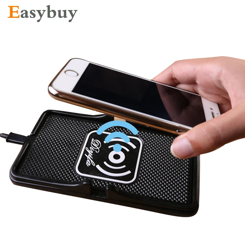2017 New Qi Wireless Charger Car Phone Holder Anti Slip Mat Holder Desktop Stand Bracket for