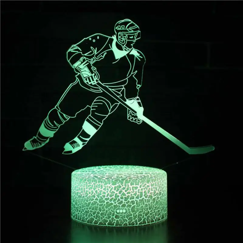 3d Led хоккейный плеер Светодиодная лампа Usb визуальный светильник прикроватный ночник для детей подарки детский спальный светильник спортивный Декор