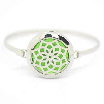 

10pcs/lot New Design Stainless Steel Aroma Aromatherapy Essential Oil Diffuser Perfume Locket Bangle