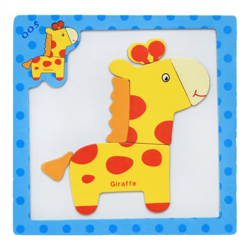 24Styles 3D Magnetic Puzzle Jigsaw Wooden Toys 15*15CM Cartoon Animals Traffic Puzzles Tangram Kids Educational Toy for Children 8