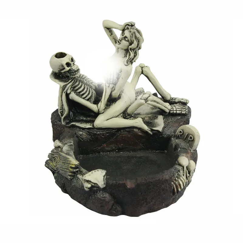

Creative Resin Skull Ghost & Beauty Sexy Statue Ashtray Craft Figurines For Home Bar Party Desk Decorative Ornament Funny Gift