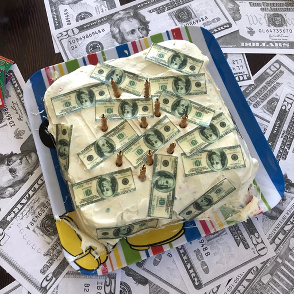 Money USD доллар GBP рупия европейская съедобная Вафля бумага для украшения тортов 36