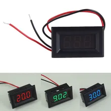 Two Wires Mini Digital Voltmeter Voltage Tester Meter LED Display DC2.5-30V Voltage Meter Detector with Reversal Protection