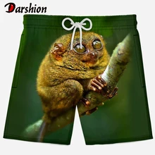 Повседневные мужские шорты с 3D принтом животных, крутые дышащие пляжные шорты с 3d рисунком обезьяны, летние мужские быстросохнущие шорты из молочного шелка