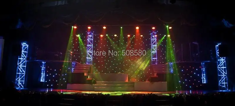 Смешанный цвет RGB 2x3 м, 3x4 м, 3x6 м, 4x6 м, 4x8 м светодиодный звездный занавес SMD высокий-яркий сценический фон ткань огнестойкий велюр+ контроллер