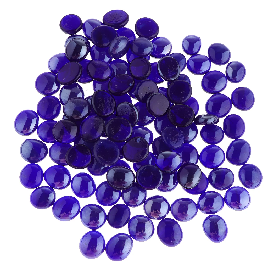 100Pcs Glass Stone Clear Marbles Fish Tank Pebbles Flat Bottom Round Top Features Florist Supplies