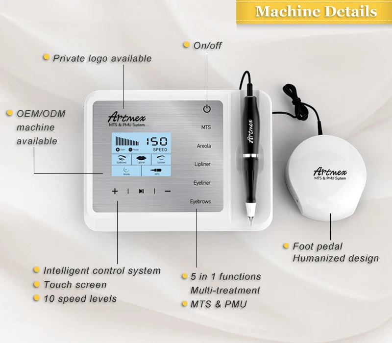 Новейшая Перманентная тату машинка для макияжа Artmex V9 Eye Brow губ Вращающаяся ручка MTS PMU система с V9 иглой татуировки