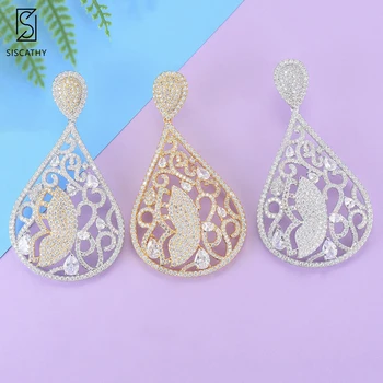 

SISCATHY Fashion Jewelry Wedding Dangle Earrings For Women Cubic Zirconia Inlaid Drop Earrings pendientes mujer moda 2019