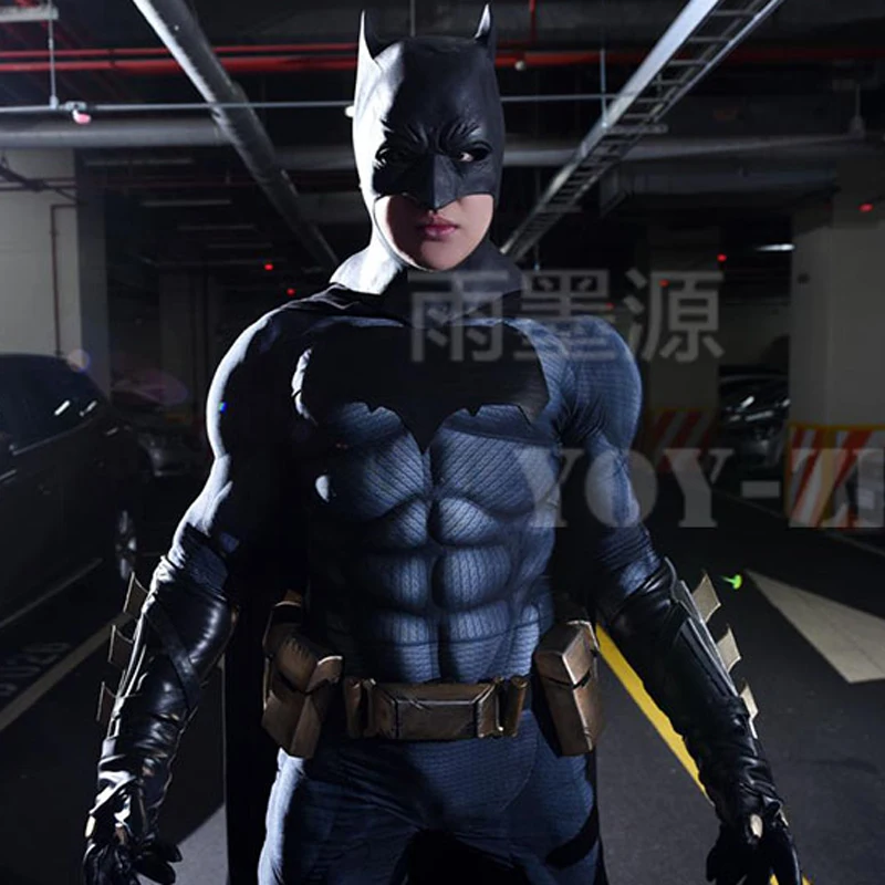 

YOY-ZENTAI High Quality Muscle Padding Batman Costume With Logo New Batman Cosplay Costume With Muscles Batman Bodysuit