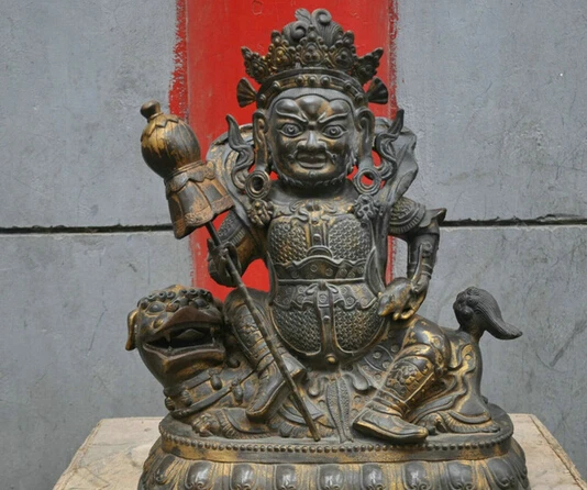 

S07176 19 Tibetan Buddhism Bronze Yellow Jambhala Buddha Sculpture Statue