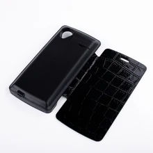 3800mAh Black Crocodile Leather Flip Case External Backup Battery Charger Cover Capa For LG Google Nexus 5 D821 D820 Powerbank