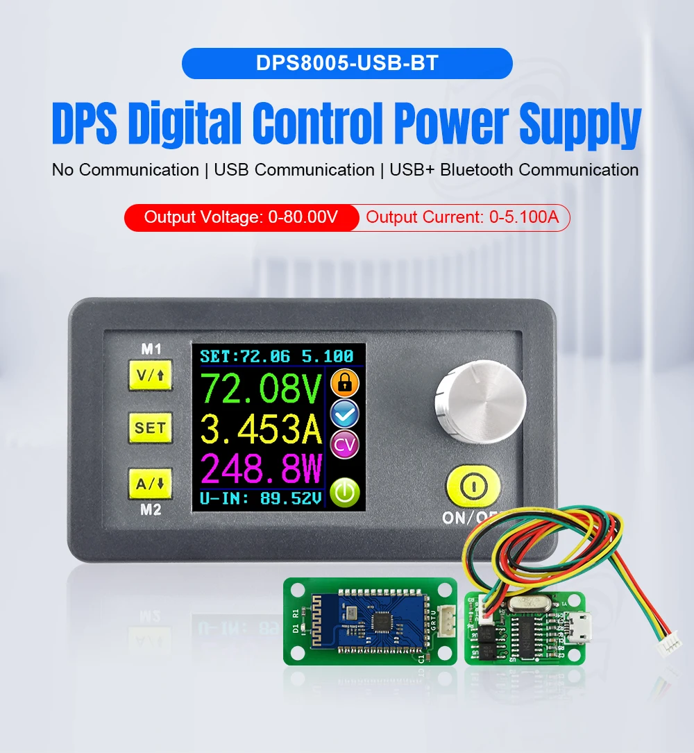 DPS8005 программируемый модуль постоянного напряжения тока понижающий источник питания Вольтметр Амперметр понижающий преобразователь 80V5A USB Bluetooth