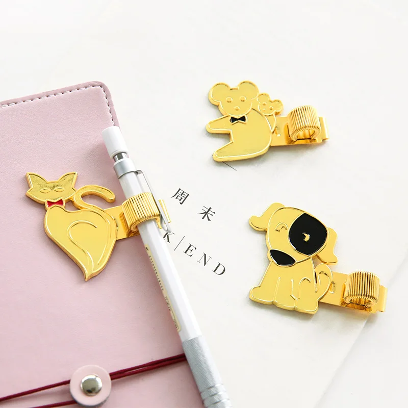 

Dokibook Cute Pencil Holders For Planner Diary Book Metal Spring Pen Clips Pen Holders Kawaii Korean Stationery School Supplies