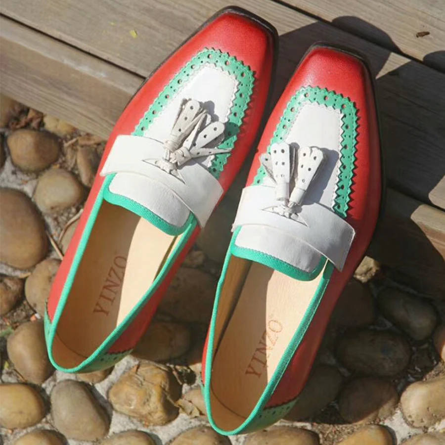 

Genuine sheepskin leather brogues yinzo ladies flats shoes vintage handmade sneaker oxford shoes for women red yellow 2018