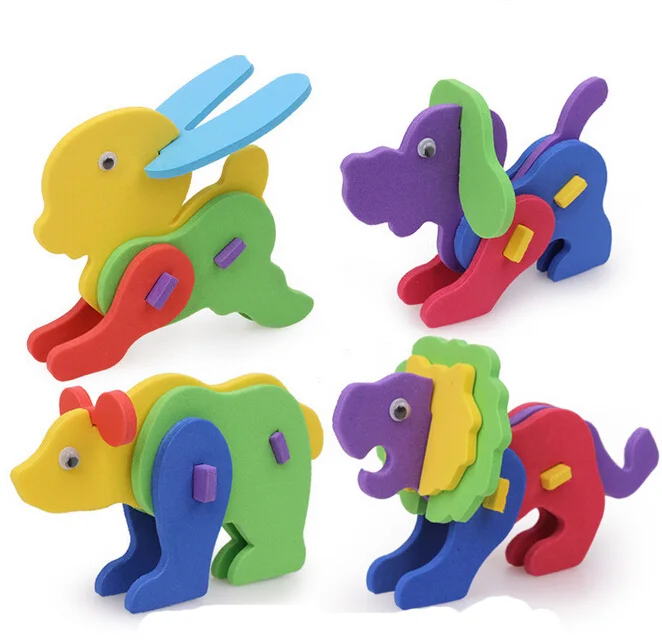 6pcs New Creative DIY Handmade EVA Foam Intelligence Development Animal