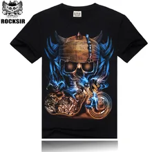 3d print cotton T shirts for men summer top mens oversized skull rock tshirt camisetas hombre