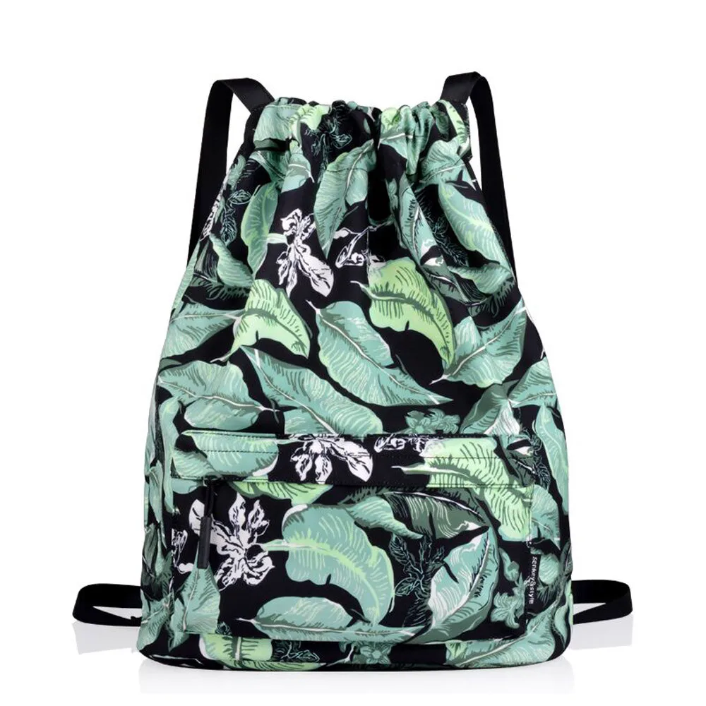 XINIU Мода шнурок мешок нейлон элегантный дизайн высокое качество подросток сумка с цветочным принтом Комплект карман для хранения