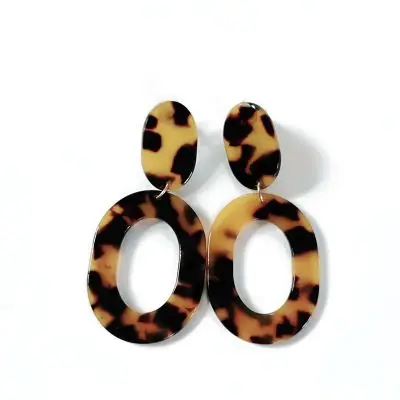 

1Pcs Leopard Acrylic Earrings for Girl Animal Print Round Punk Earrings Leopard Pendientes za Earrings
