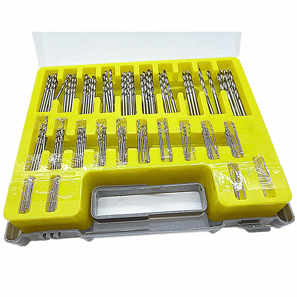 150 PC Drill Bit Micro Twist Set Kit Mini Small Precision HSS Power Drill + Case