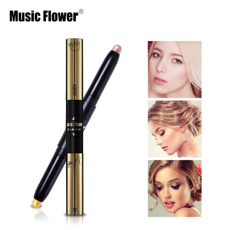 Music Flower Face Makeup 6 цветов золотой двухсторонний маркер карандаш Блестящий бронзер Стик для контуринга Осветляющий крем для макияжа лица