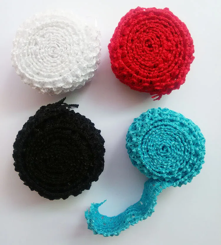 Crochet 1.5 inch wide headband elastic for tutu skirts hair bands