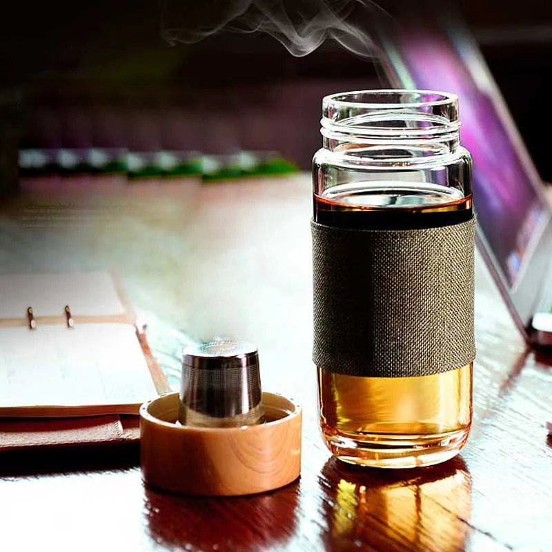 400ML Green European Water Bottle Tea Cup Juice Mug Coffee Mug Glass