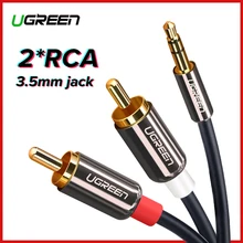 Ugreen Cable RCA 2RCA a 3,5 RCA Cable de Audio 3,5mm Jack RCA AUX Cable para DJ amplificadores Subwoofer Audio mezclador Cine en Casa DVD