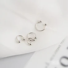 Серьги из стерлингового серебра 925 пробы, дикие персональные С-образные, с двойной головкой, с шариковым винтом, с ушками, с костями, для ногтей, простые, для мужчин и женщин, серебряные ювелирные изделия