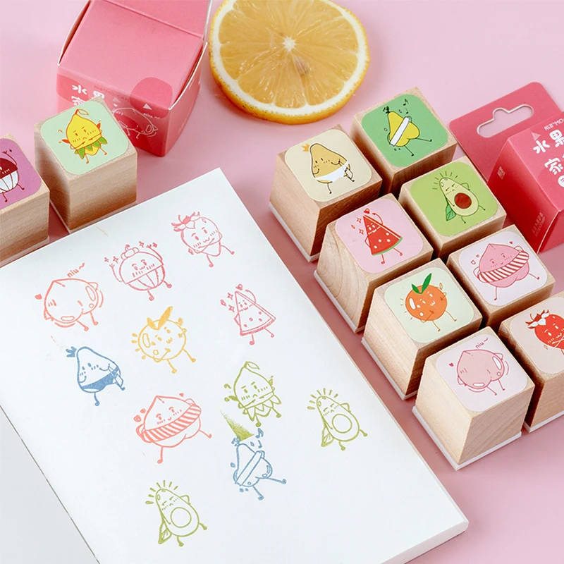 

Cute cartoon fruit wooden stamp DIY decal for scrapbooking stamp zakka stationery office school supplies gift