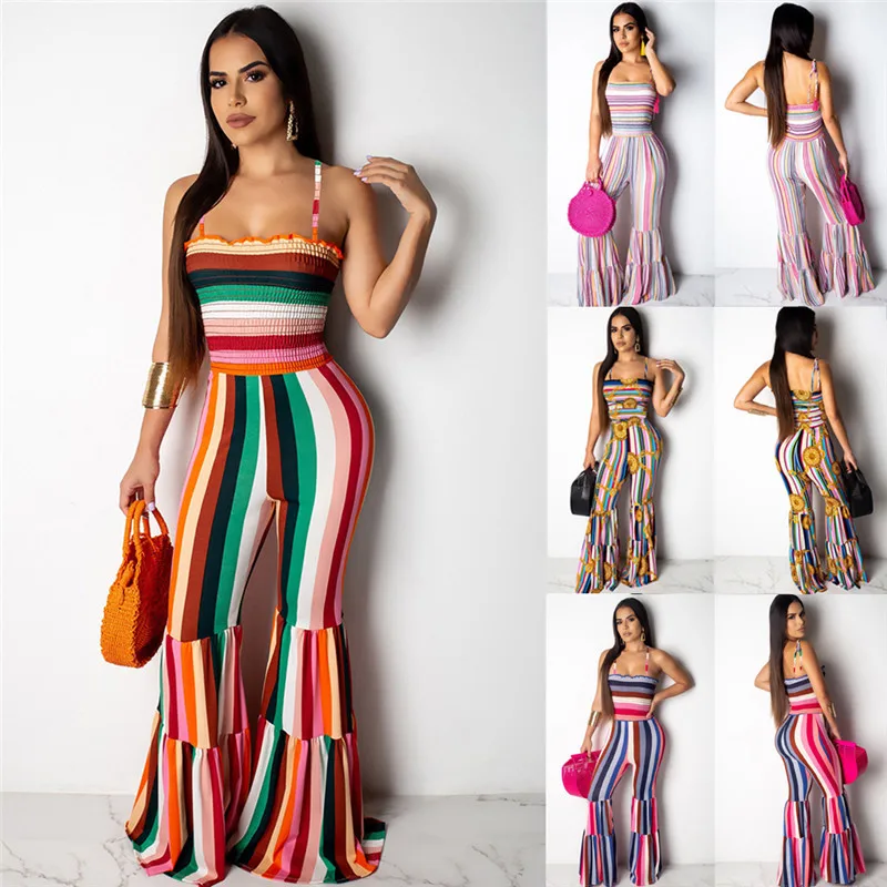Hot Women Striped Strap Bodycon High Waist Romper Wide Leg Pants Clubwear Bardot Playsuit Bodycon Party Jumpsuit Romper Trousers Hot Women Striped Strap Bodycon High Waist Romper Wide Leg Pants Clubwear Bardot Playsuit Bodycon Party Jumpsuit Romper Trousers
