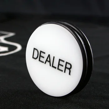 

DEALER Black/White Poker Chips High Quality Big Crystal 7.5*7.5cm Casino Chip Classic Design For Banker